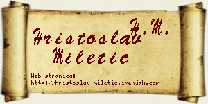 Hristoslav Miletić vizit kartica